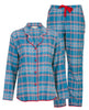 Montana Womens Blue Brushed Check Pyjama Set