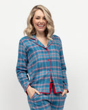 Montana Womens Brushed Check Pyjama Top