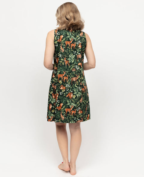 Forrest Chemise de nuit courte à imprimé Woodland pour femme