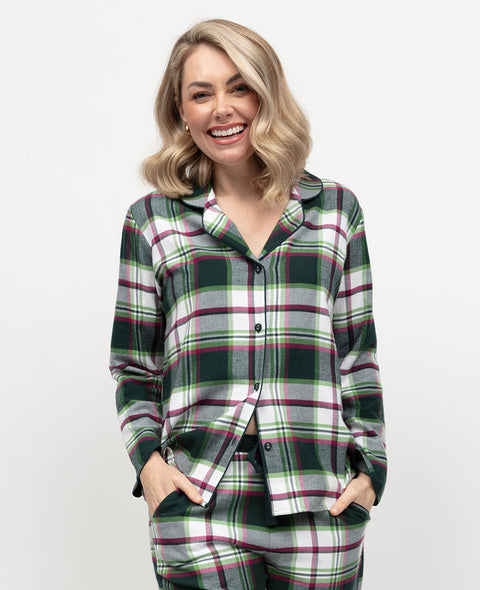 Forrest Womens Brushed Check Pyjama Top