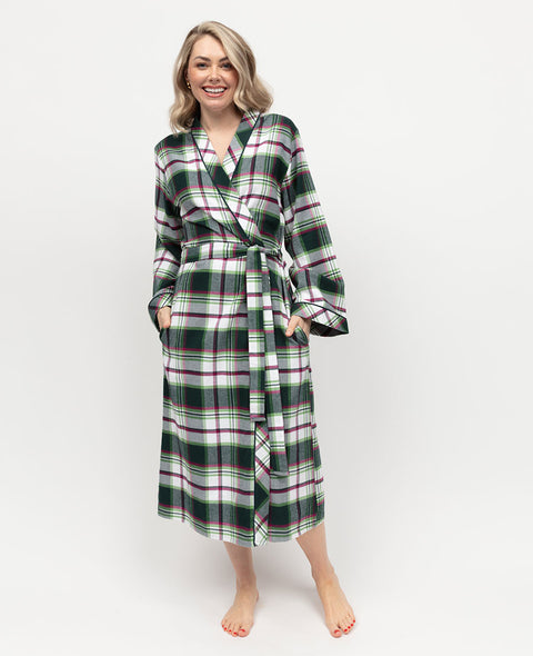 Forrest Womens Brushed Check Long Dressing Gown