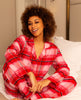 Noelle Womens Red Brushed Check Pyjama Set