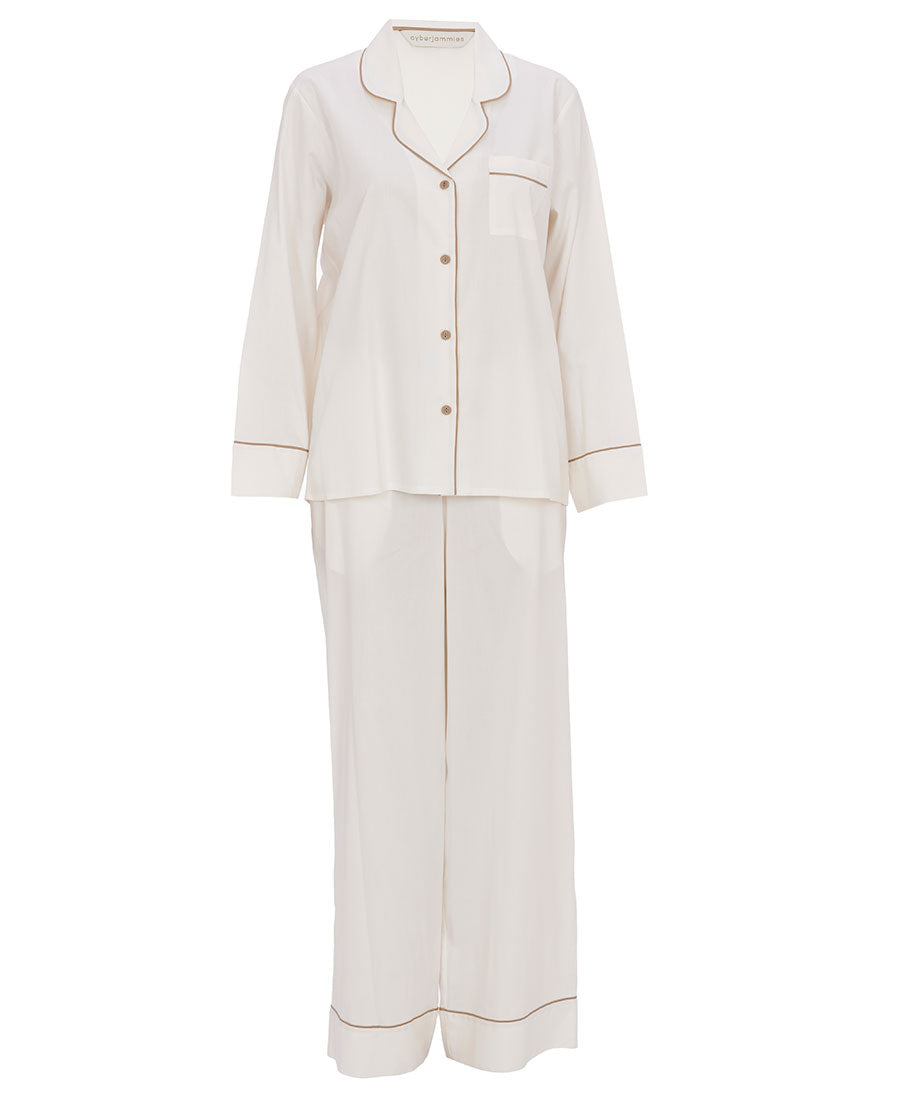 Damen Hotel-Pyjama Creme