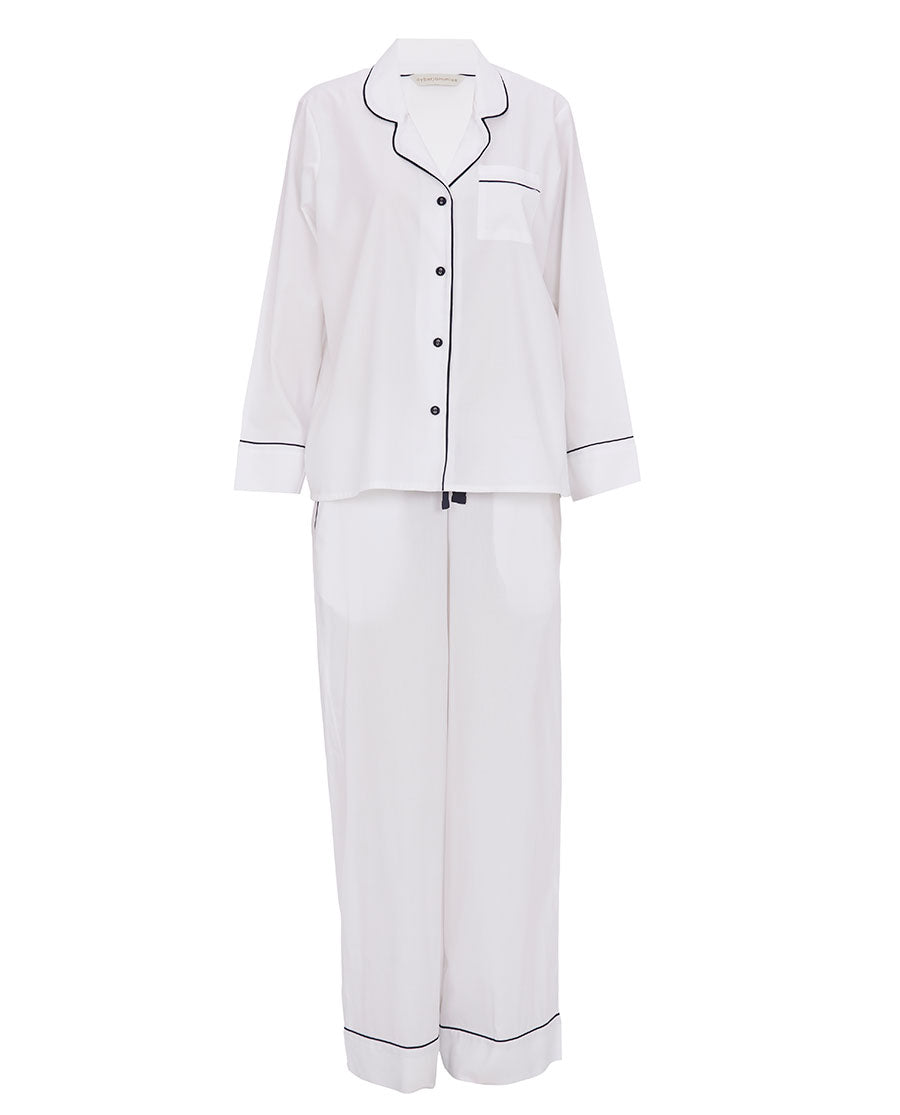 Damen Hotel-Pyjama Weiß