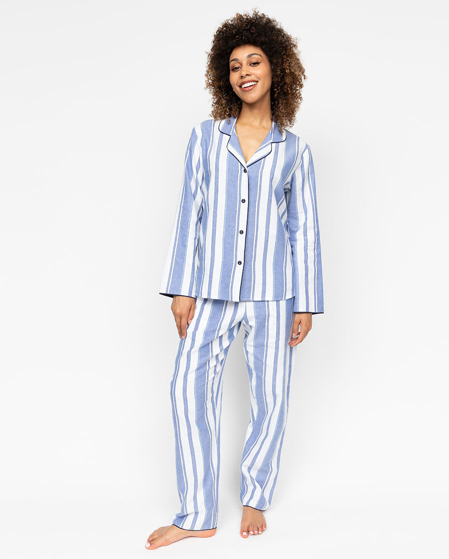 Alpes Womens Stripe Pyjama Set Cyberjammies - Main Image