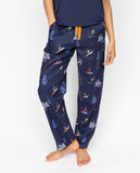 Alpes Pyjamahose mit Ski-Print für Damen