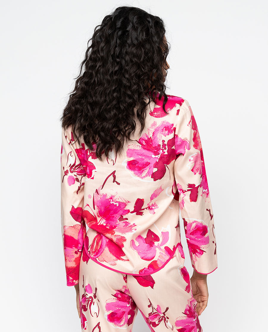 Aria Pyjamaoberteil mit Blumenmuster für Damen