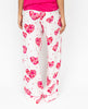 Aria Womens Heart Printed Jersey Wide Leg Pyjama Bottoms