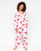 Aria Womens Heart Printed Jersey Wide Leg Pyjama Bottoms