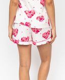 Aria Womens Heart Printed Jersey Shorts