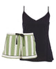 Nancy Womens Modal Cami and Printed Stripe Shorty Set