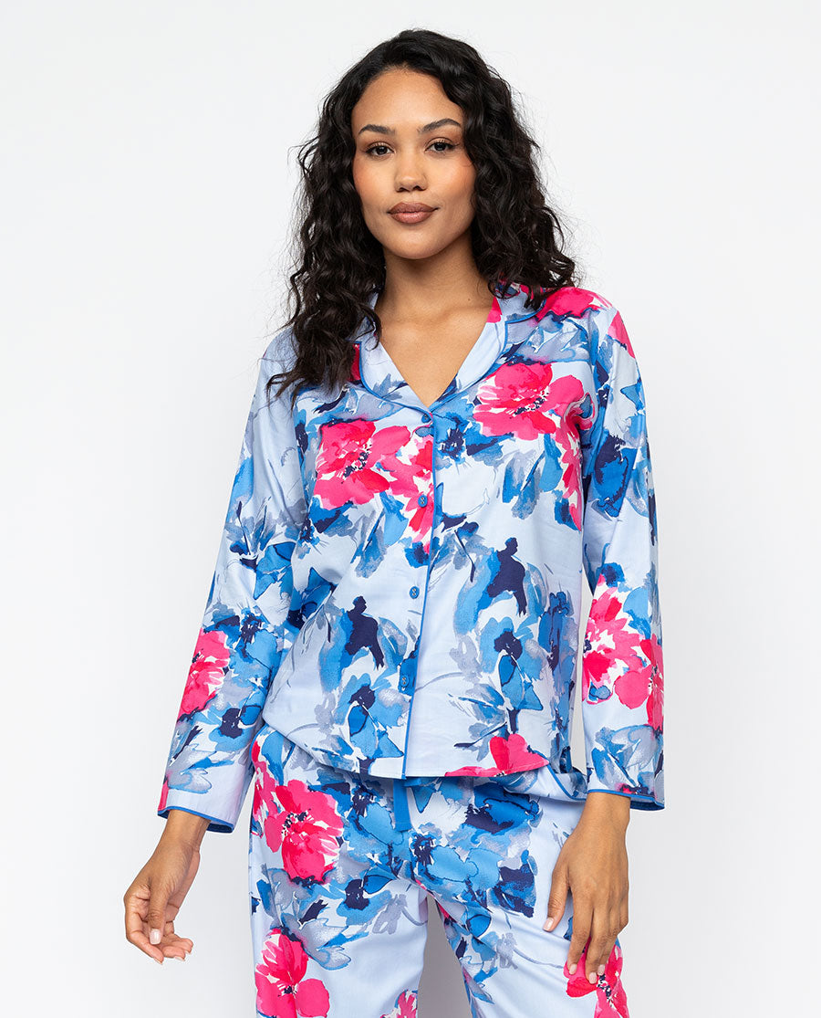 Lyla Pyjamaoberteil mit Blumenmuster für Damen