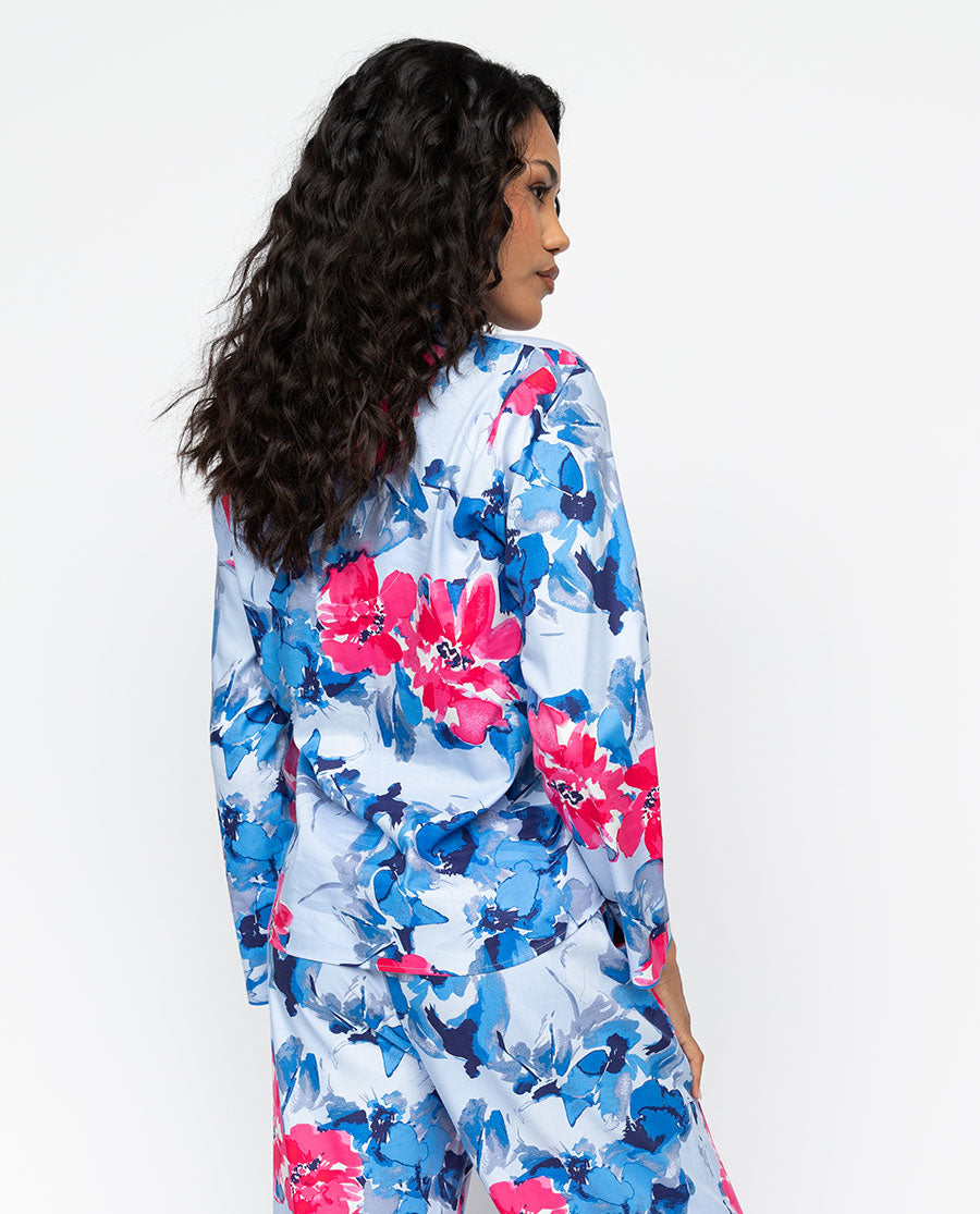 Lyla Pyjamaoberteil mit Blumenmuster für Damen