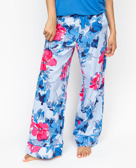 Lyla Womens Floral Print Wide Leg Pyjama Bottoms