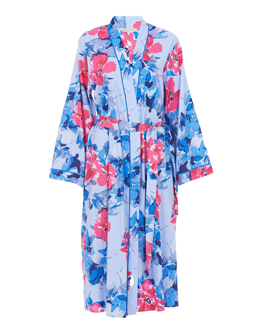 Lyla Womens Floral Print Long Dressing Gown - Cyberjammies Lyla Womens Floral Print Long Dressing Gown - Cyberjammies