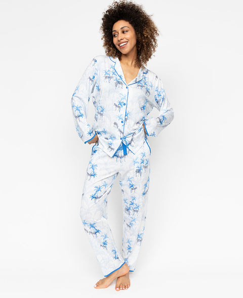 Ensemble de pyjama en jersey imprimé zèbre pour femme Lyla