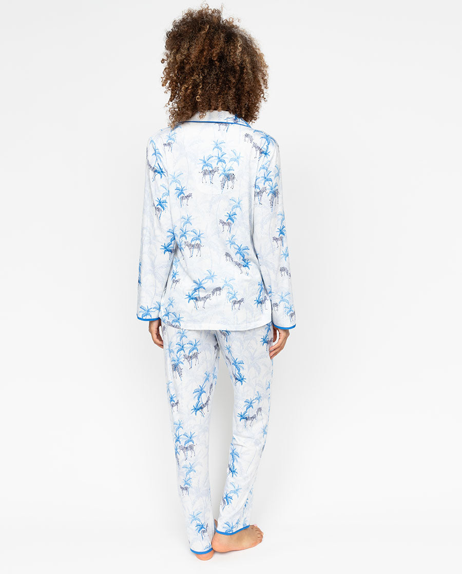 Lyla Womens Zebra Printed Jersey Pyjama Bottoms