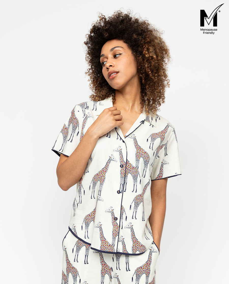 Georgina Womens Giraffe Print Pyjama Top