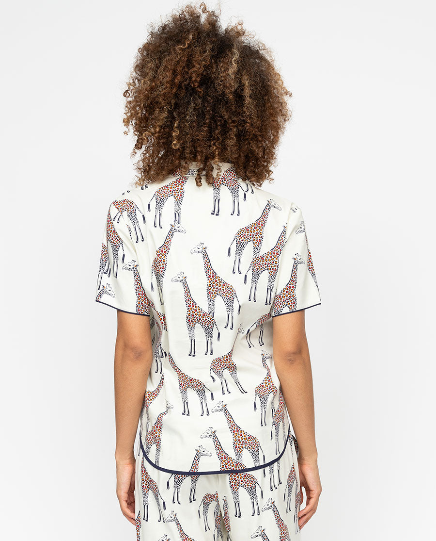 Georgina Womens Giraffe Print Pyjama Top