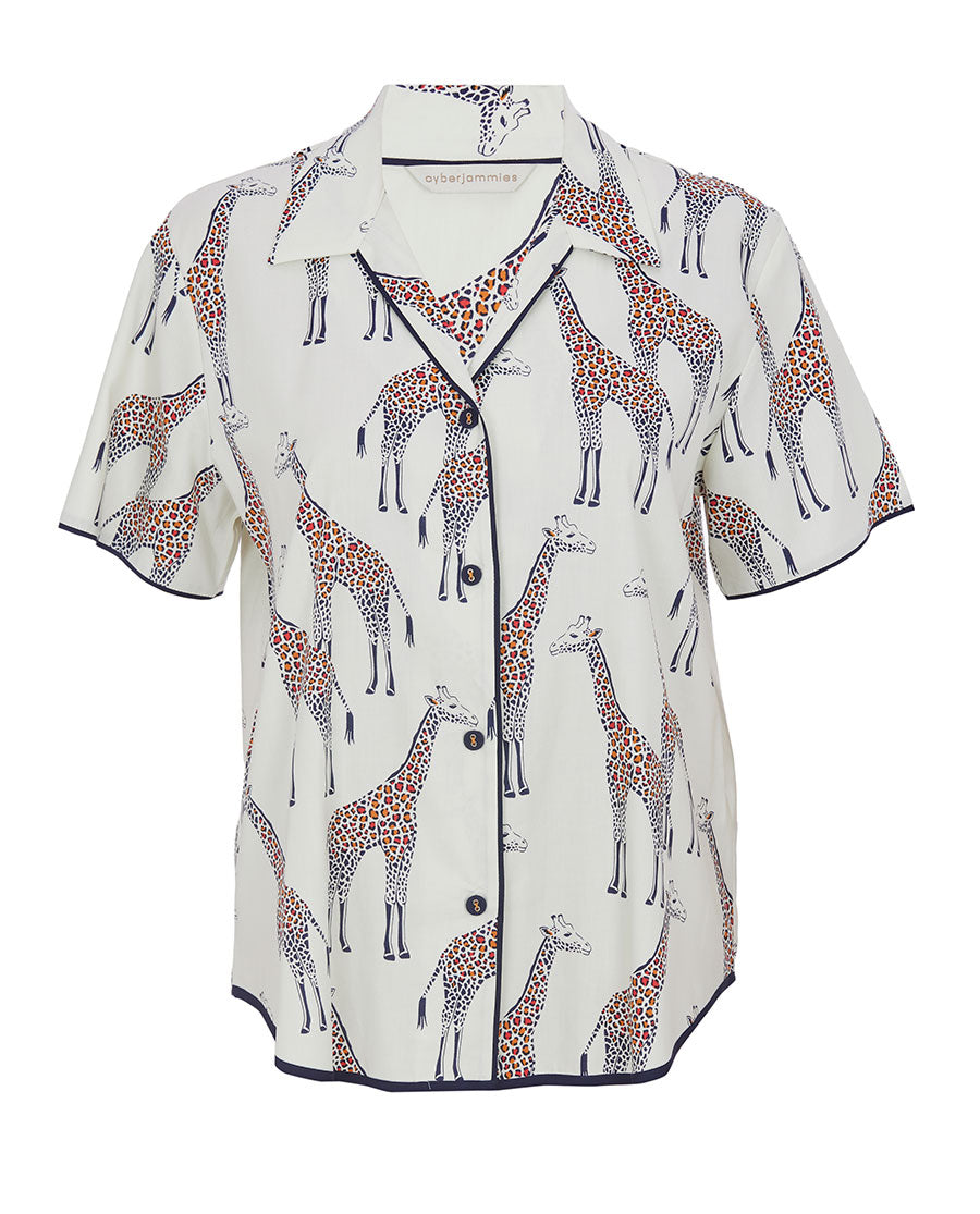 Georgina Womens Giraffe Print Pyjama Top