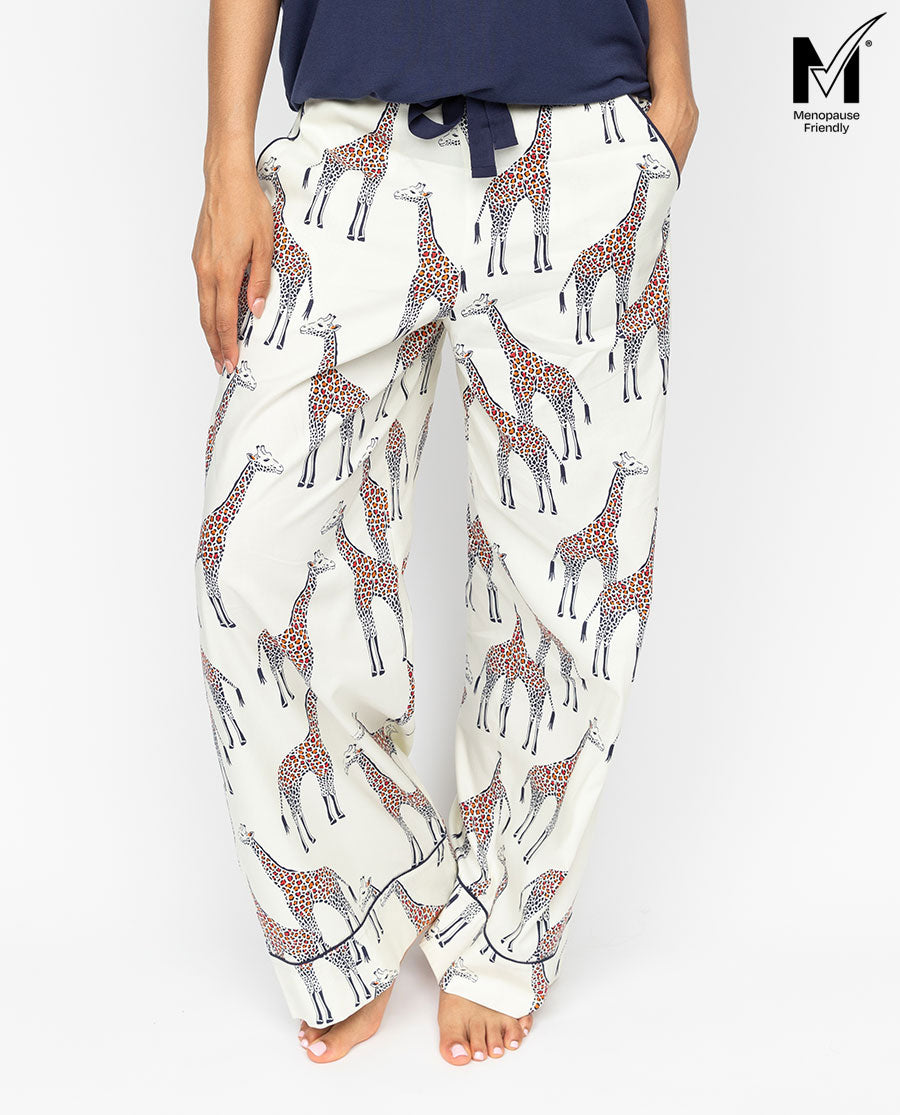 Georgina Womens Giraffe Print Wide Leg Pyjama Bottoms
