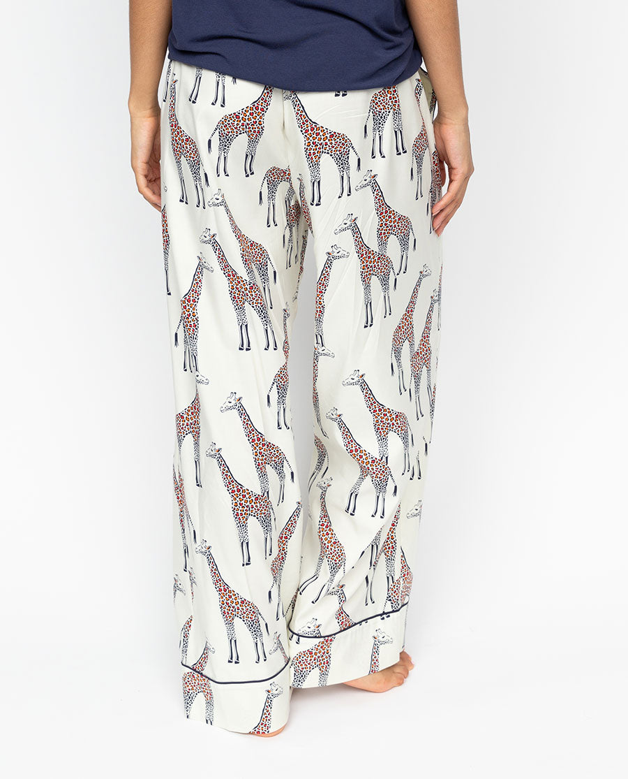 Georgina Womens Giraffe Print Wide Leg Pyjama Bottoms