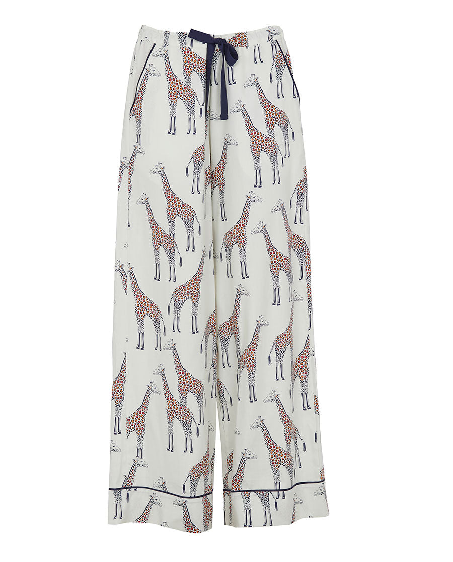 Georgina Womens Giraffe Print Wide Leg Pyjama Bottoms