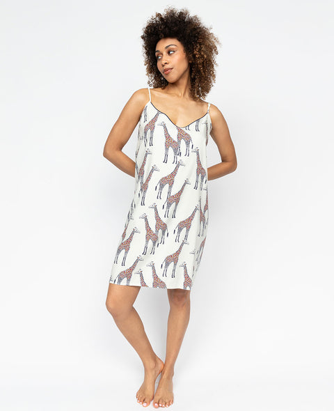 Georgina Womens Giraffe Print Strappy Short Nightdress