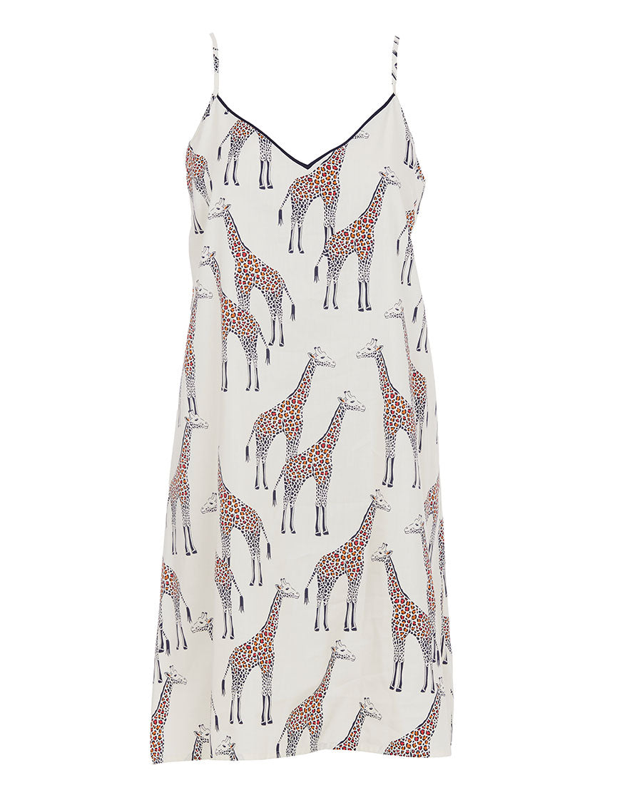 Georgina Damen-Nachthemd mit Trägern und Giraffen-Print