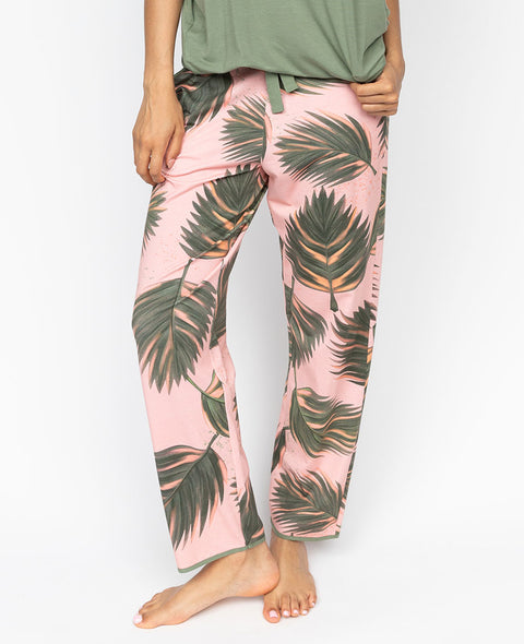 Lea Womens Leaf Printed Jersey Pyjama Bottoms