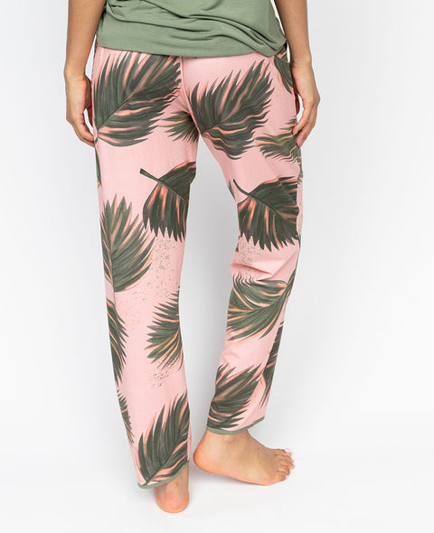 Lea Womens Leaf Printed Jersey Pyjama Bottoms