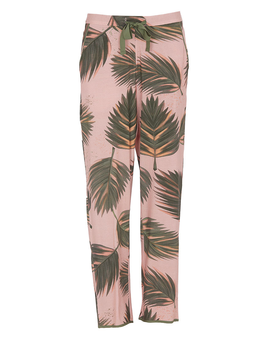 Bas de pyjama en jersey imprimé feuilles pour femmes Lea