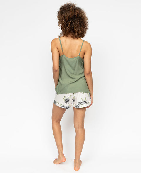 Eloise Womens Modal Cami and Elephant Print Shorty Set