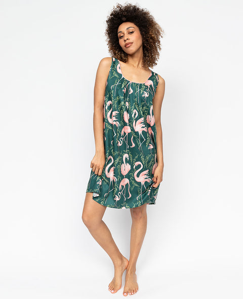 Ivy Womens Flamingo Print Short Nightdress