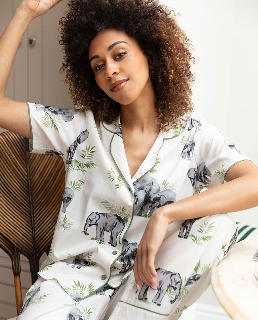 Eloise Womens Elephant Print Pyjama Top