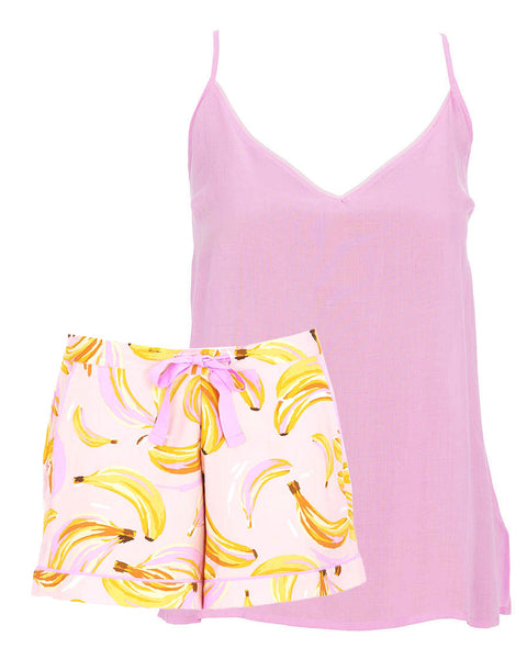 Betsy Womens Modal Cami and Banana Print Shorty Set