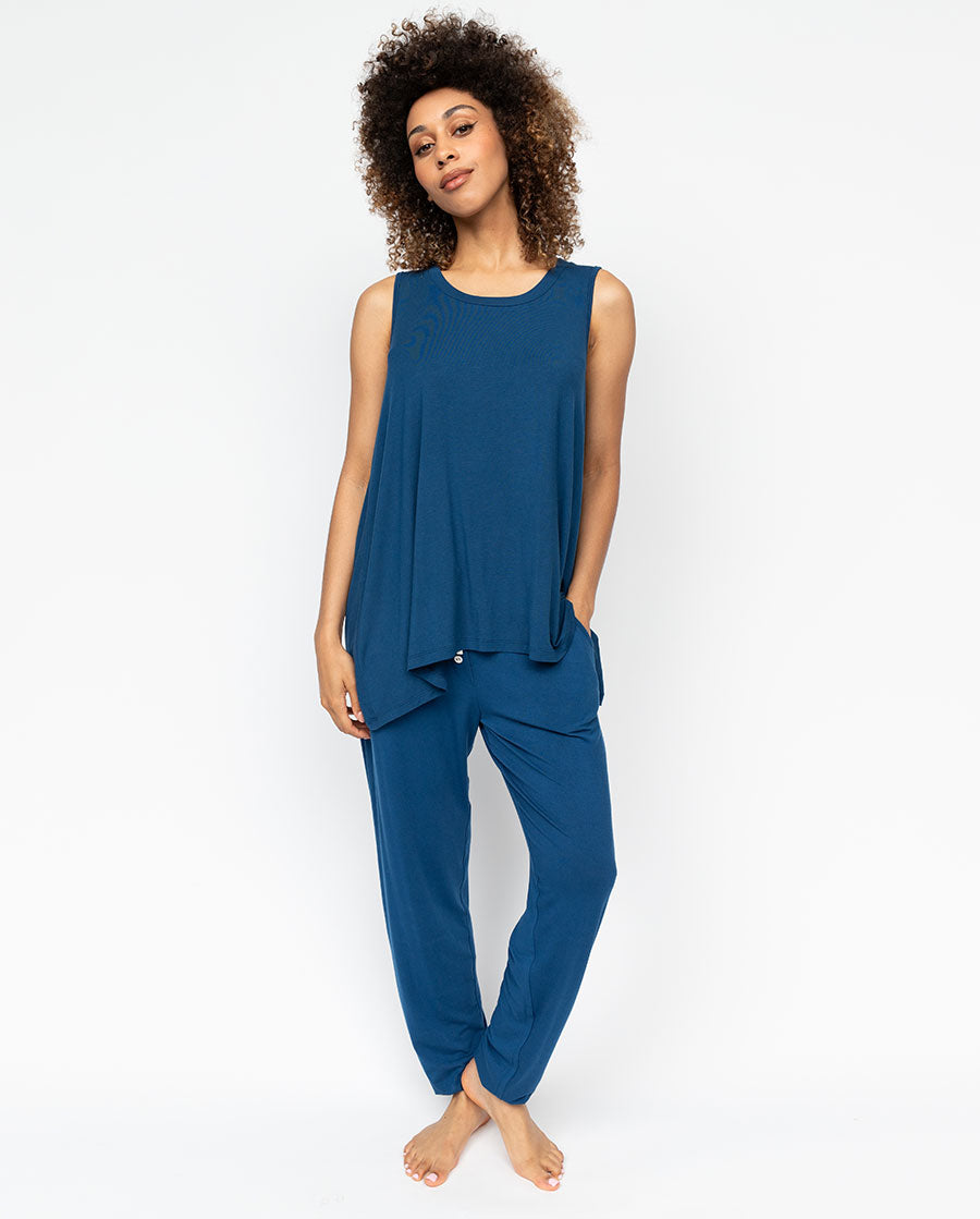 Harriet Womens Relaxed Vest Jersey Pyjama Set - Cyberjammies