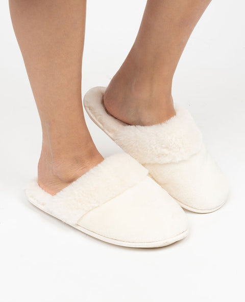 Cream Plush Slipper