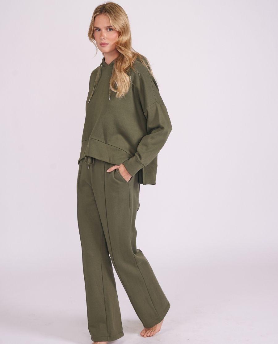 Womens Olive Lounge Hoodie and Joggers Set