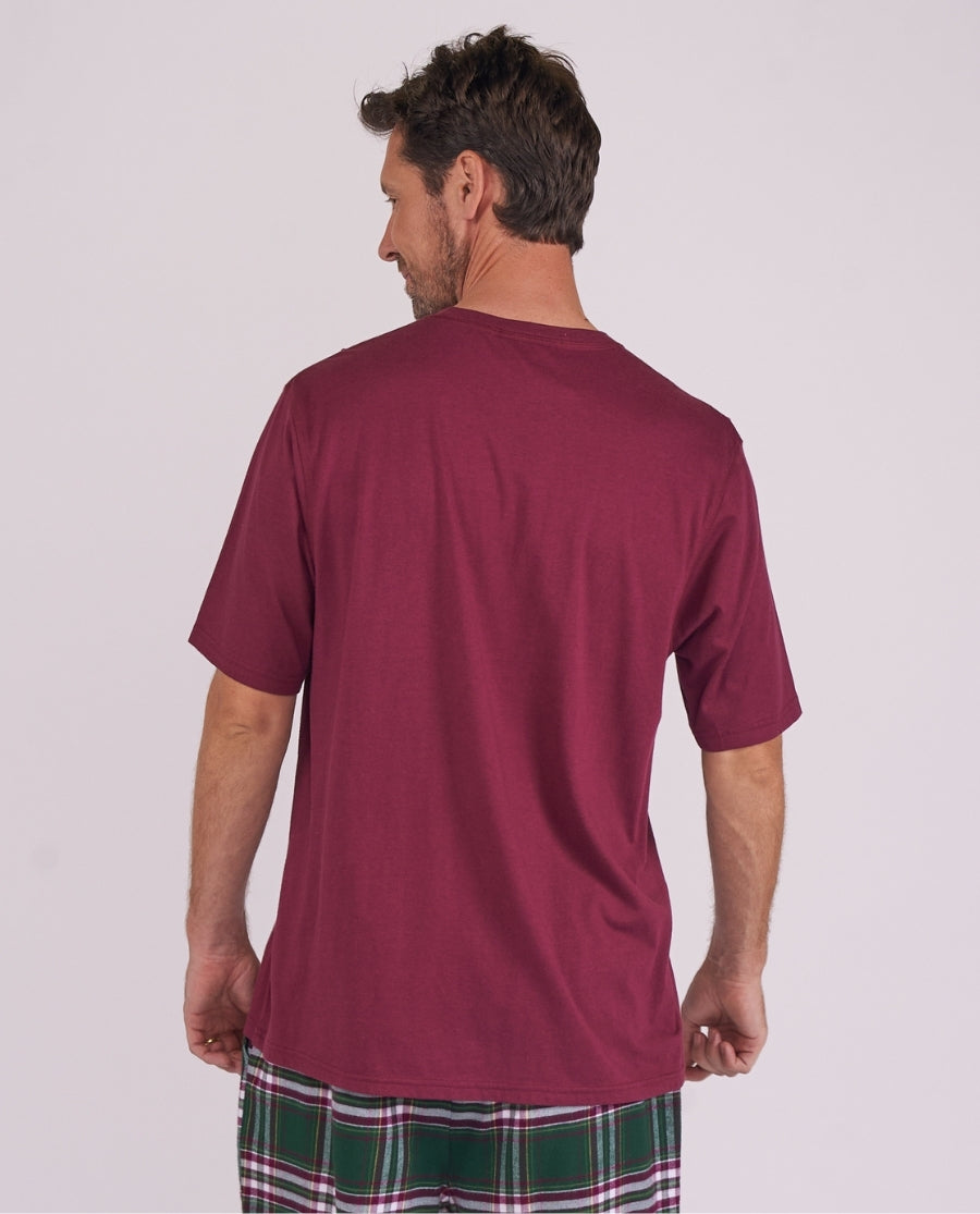 Mens Red Short Sleeve Jersey T-shirt