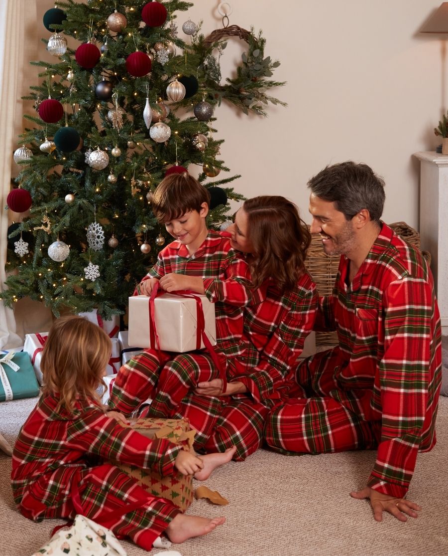 Red Brushed Check Matching Family Pyjama Set