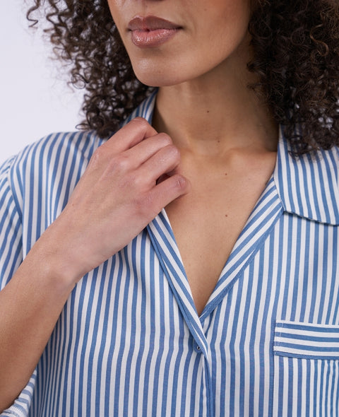 The Denim Edit Womens Chambray Stripe Nightshirt