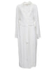 فستان إيفيت طويل من الجيرسيه الأبيض بتفاصيل دانتيل