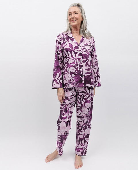 Mary Pyjama-Set mit Blumenmuster und Spitzenbesatz