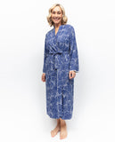 Cecilia Lace Trim Shell Geo Print Long Dressing Gown