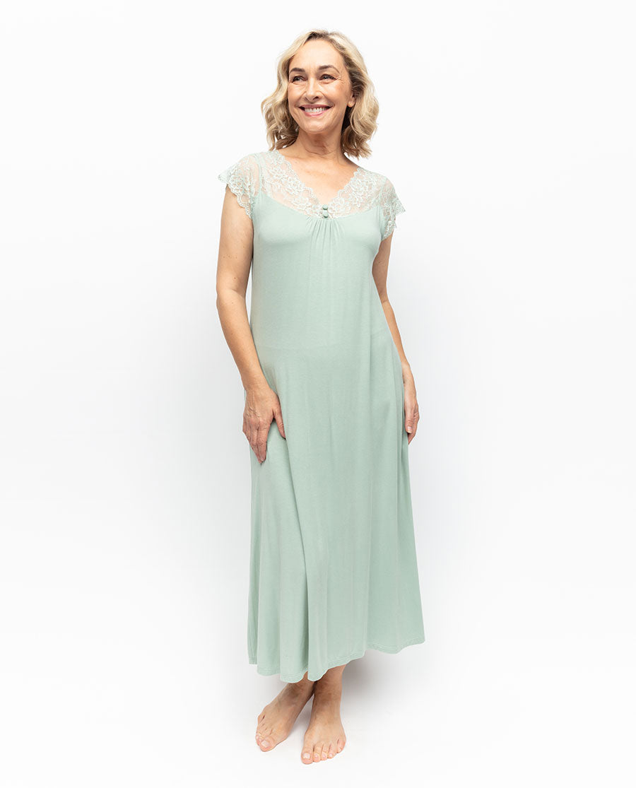 Julia Lace Detail Jersey Long Nightdress