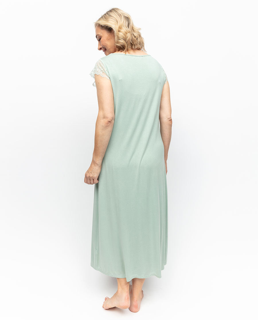 Langes Nachthemd „Julia“ aus Jersey mit Spitzendetail