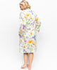 Lorelei Lace Trim Hummingbird Print Short Dressing Gown