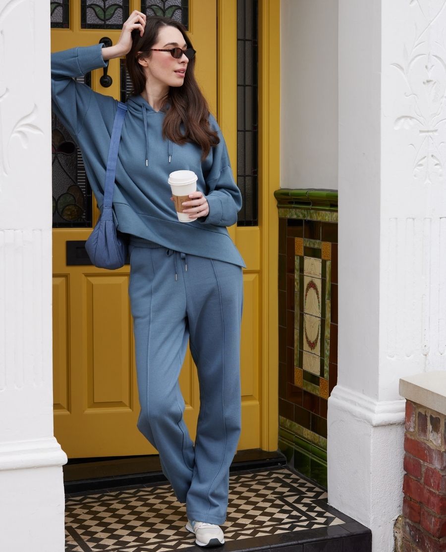 Womens Smoky Blue Lounge Hoodie and Joggers Set