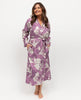 Reena Robe de chambre longue avec bordure en dentelle et imprimé floral pour femme